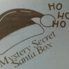 christmas santa box με σχέδιο santa hat και επιγραφή mystery gift