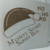 christmas santa box με σχέδιο santa hat και επιγραφή mystery gift