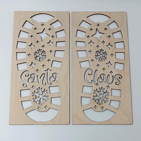 ξύλινο πατρόν πατημασιών Claus για χριστουγεννιάτικη διακόσμηση