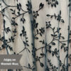 Μπεζ γυναικεία midi φούστα με μαύρο floral μοτίβο