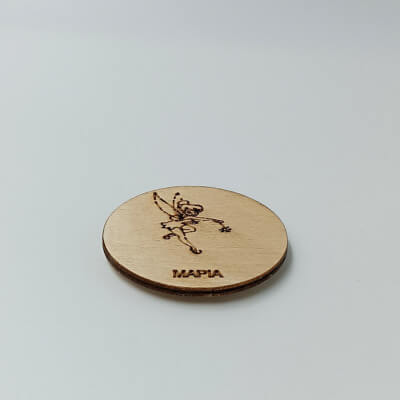 Ξύλινο προσωποποιημένο μαγνητάκι με νεράιδα Τίνκερ Μπελ