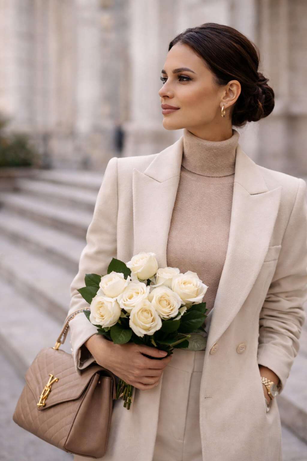 Κομψή γυναίκα με διαχρονικό στυλ, minimal ντύσιμο και φυσική κομψότητα