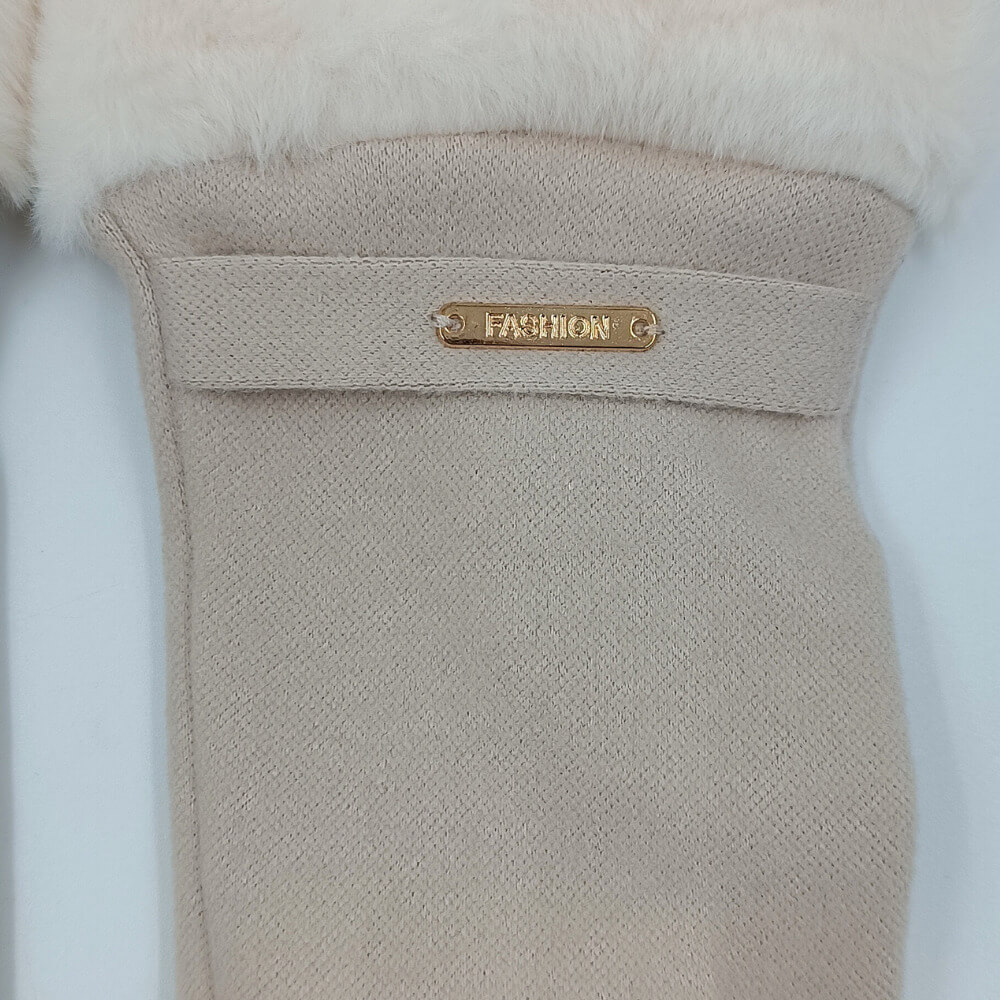 Γυναικεία γάντια suede με γούνα στη μανσέτα ιδανικά για city looks