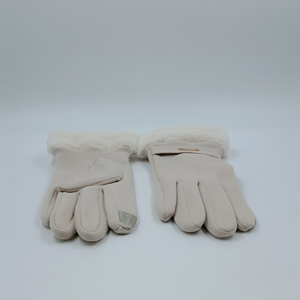 Γυναικεία γάντια suede με γούνα στη μανσέτα ιδανικά για city looks