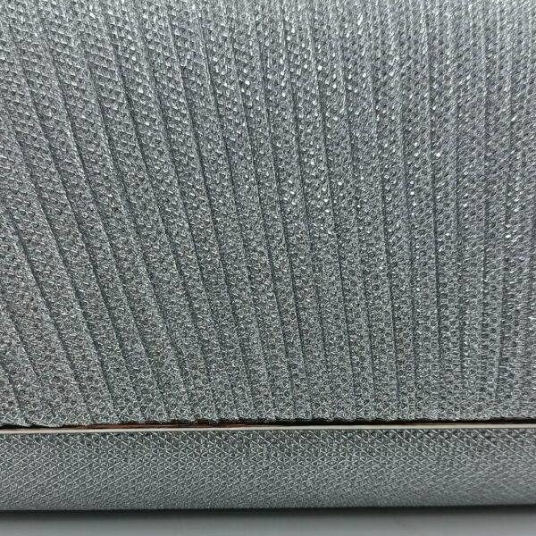 ασημί βραδινό clutch με glitter Suga Style