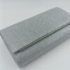 ασημί βραδινό clutch για γάμο και εκδήλωση