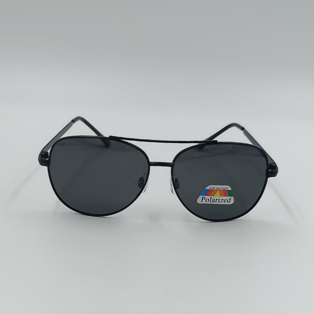 Aviator γυαλιά ηλίου polarized με μαύρο σκελετό, κλασικό σχήμα
