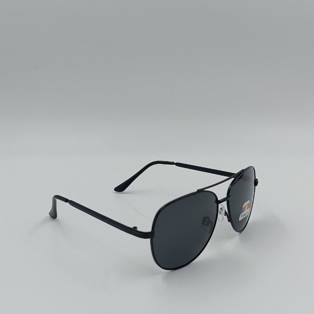 Aviator γυαλιά ηλίου polarized με μαύρο σκελετό, κλασικό σχήμα