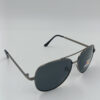 Polarized aviator γυαλιά ηλίου με σκούρο ασημί σκελετό, μεταλλικό design