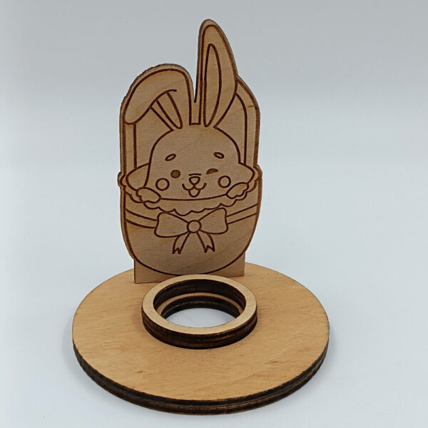 ξύλινη αυγοθήκη για το Πάσχα με κουνελάκι δώρο για το Πάσχα