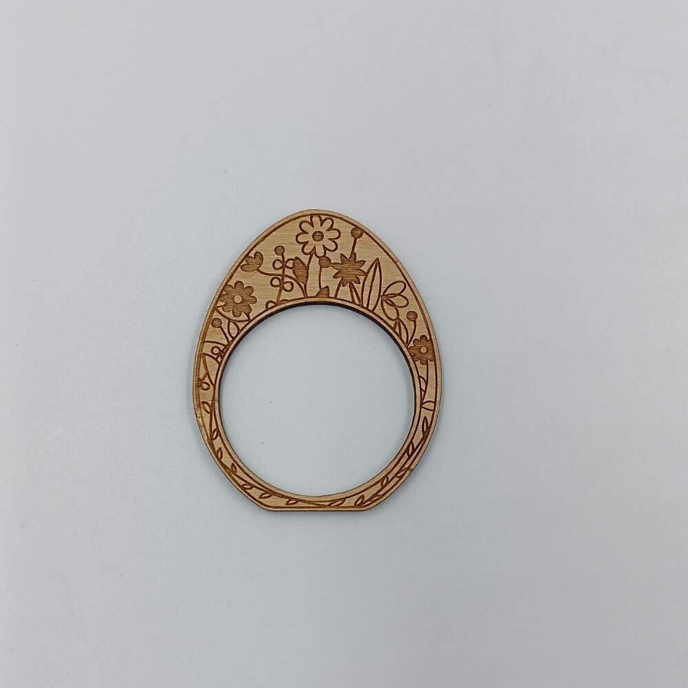 Ξύλινη πασχαλινή θήκη για πετσέτες σε σχέδιο αυγό με λουλούδια ToXylo