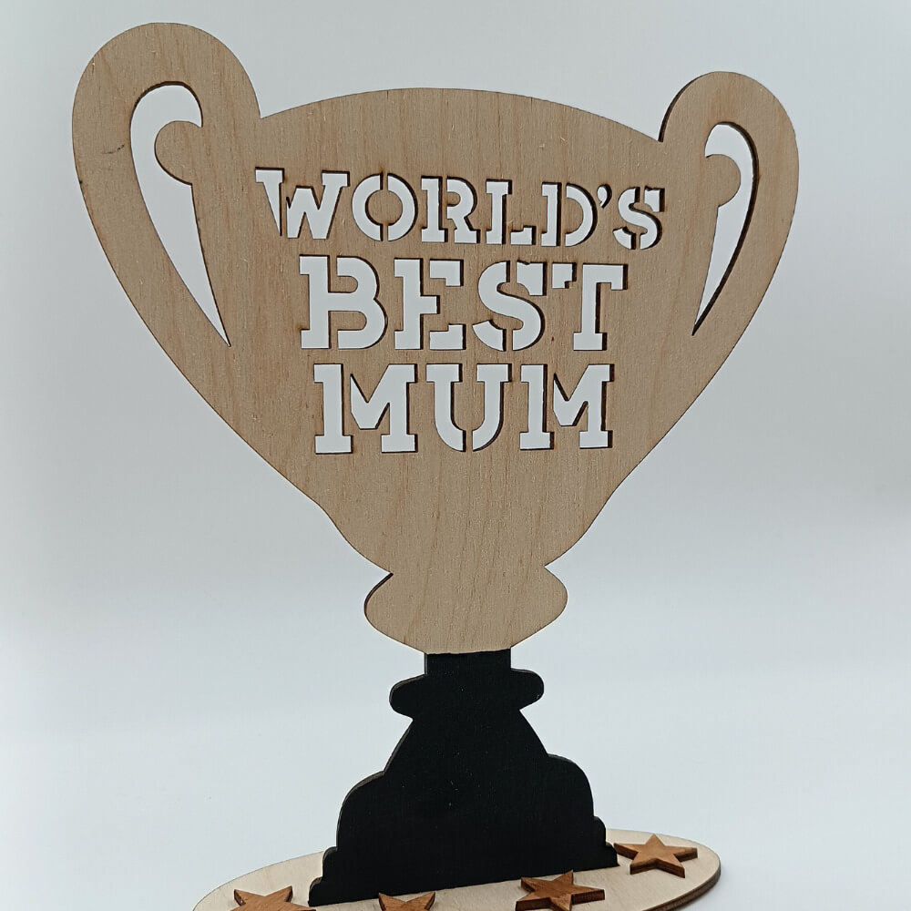 Ξύλινο διακοσμητικό δώρο τρόπαιο “World’s Best Mum” | ToXylo - Image 2