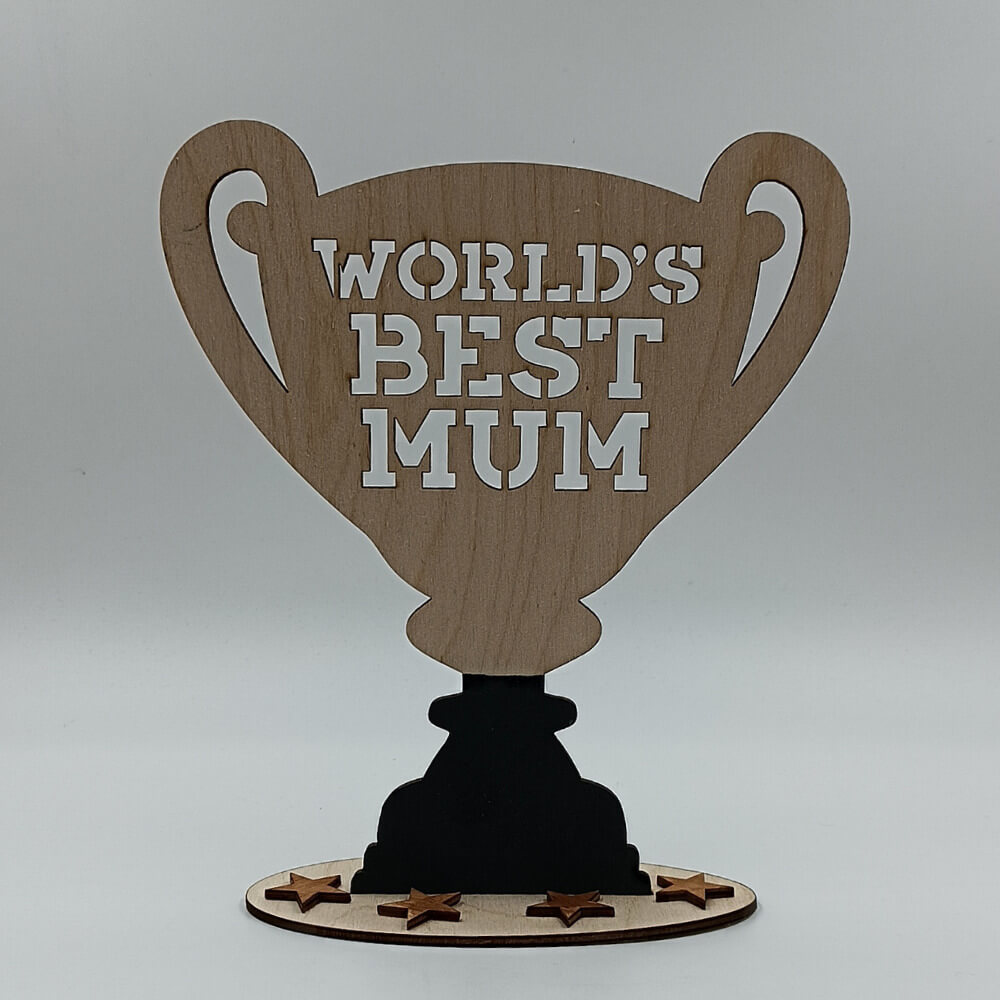 Πρωτότυπο ξύλινο δώρο για μαμά με μήνυμα World’s Best Mum