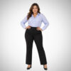 Plus Size γυναικείο μαύρο παντελόνι σε ίσια γραμμή