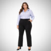Μαύρο παντελόνι plus size με ψηλόμεση εφαρμογή