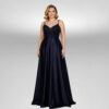Επίσημο plus size μάξι φόρεμα σκούρο μπλε Suga Collection