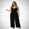Plus Size ολόσωμη φόρμα παραλίας σε μαύρο