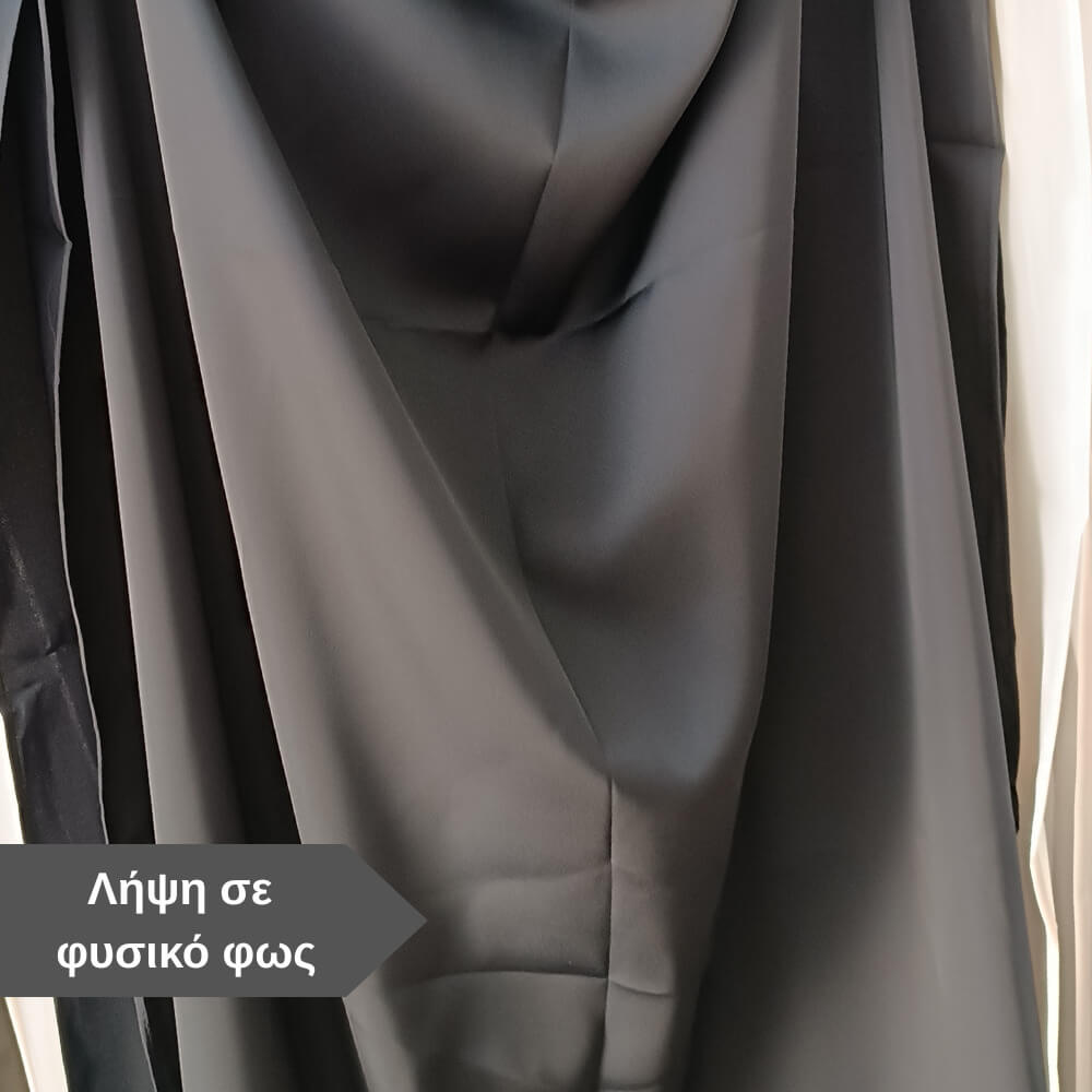 Σκούρο μπλε σατέν εσάρπα για βραδινό φόρεμα