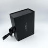 Μαύρο ανδρικό gift box με ουίσκι, πορτοφόλι και γκρι γραβάτα