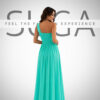 Maxi φόρεμα one shoulder πλισέ τιρκουάζ Suga Style