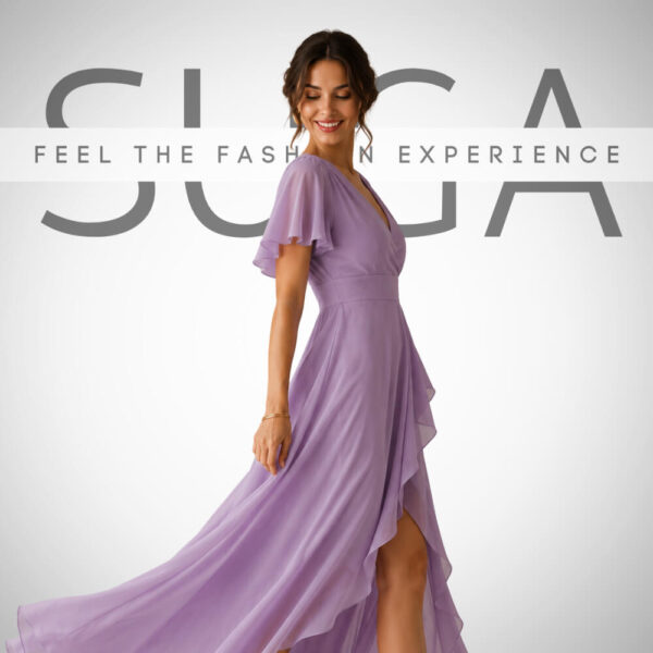 Elegant λιλά maxi φόρεμα Suga Style