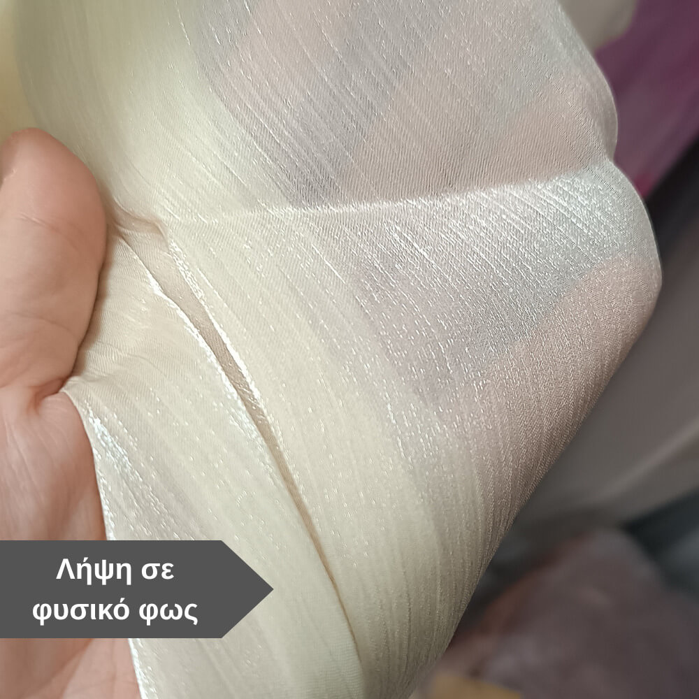 Βραδινή εσάρπα ivory περλέ με σατινέ λάμψη Suga Style