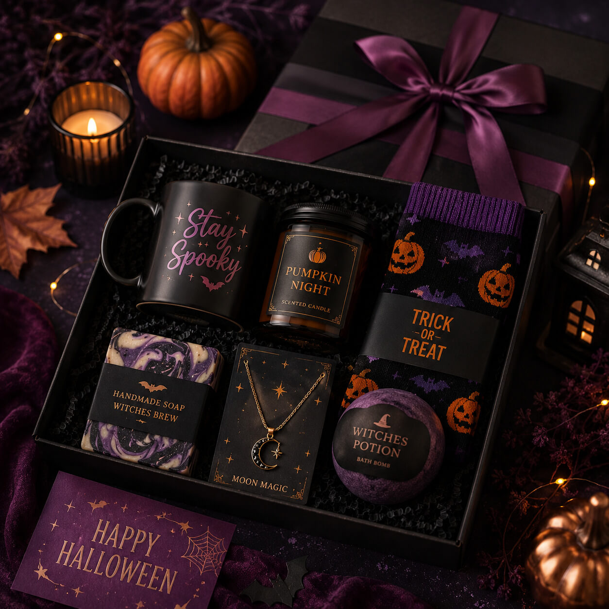 Halloween Gift Box με κερί, σαπούνια και αξεσουάρ