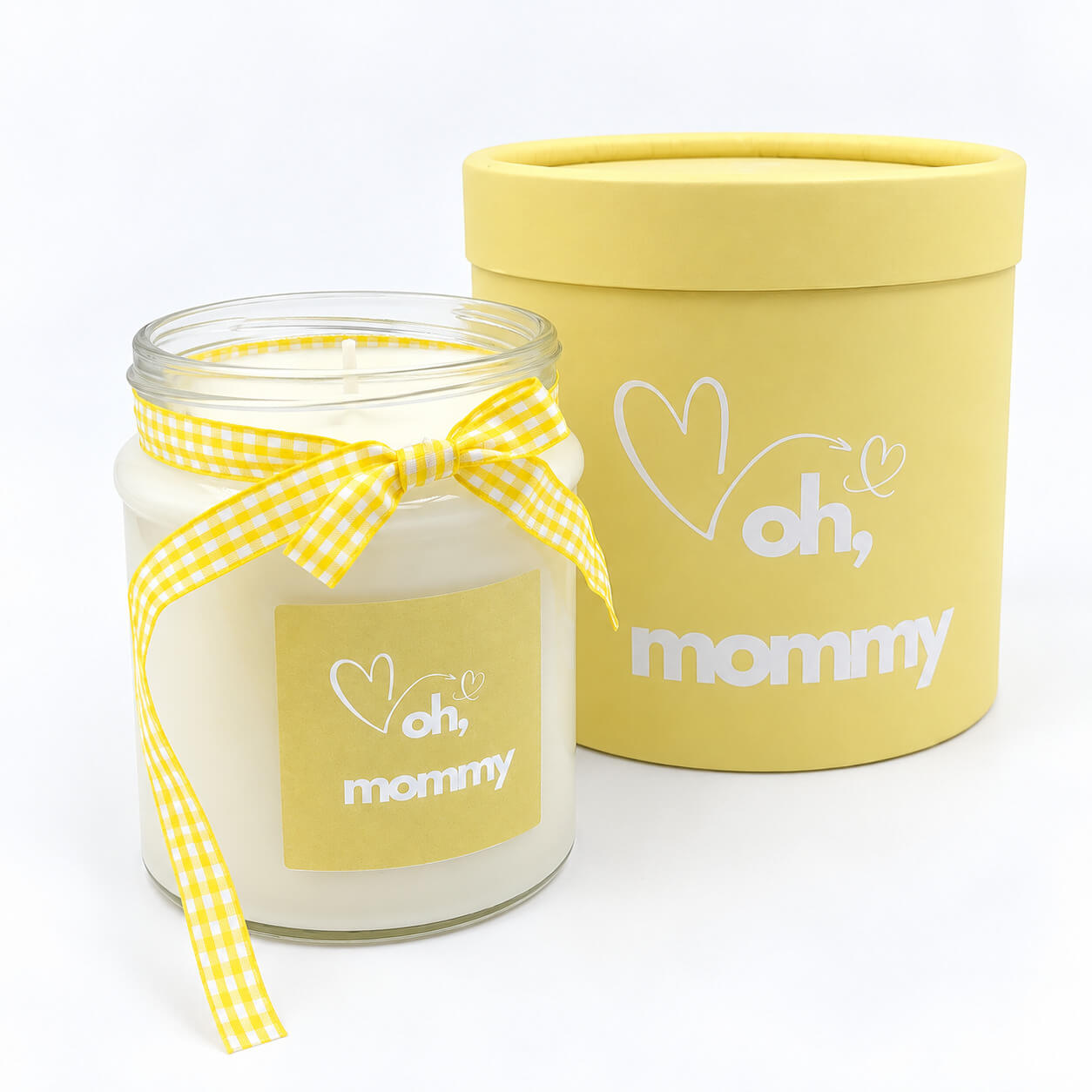 Κίτρινο gift set Oh Mommy με αρωματικό κερί βανίλιας