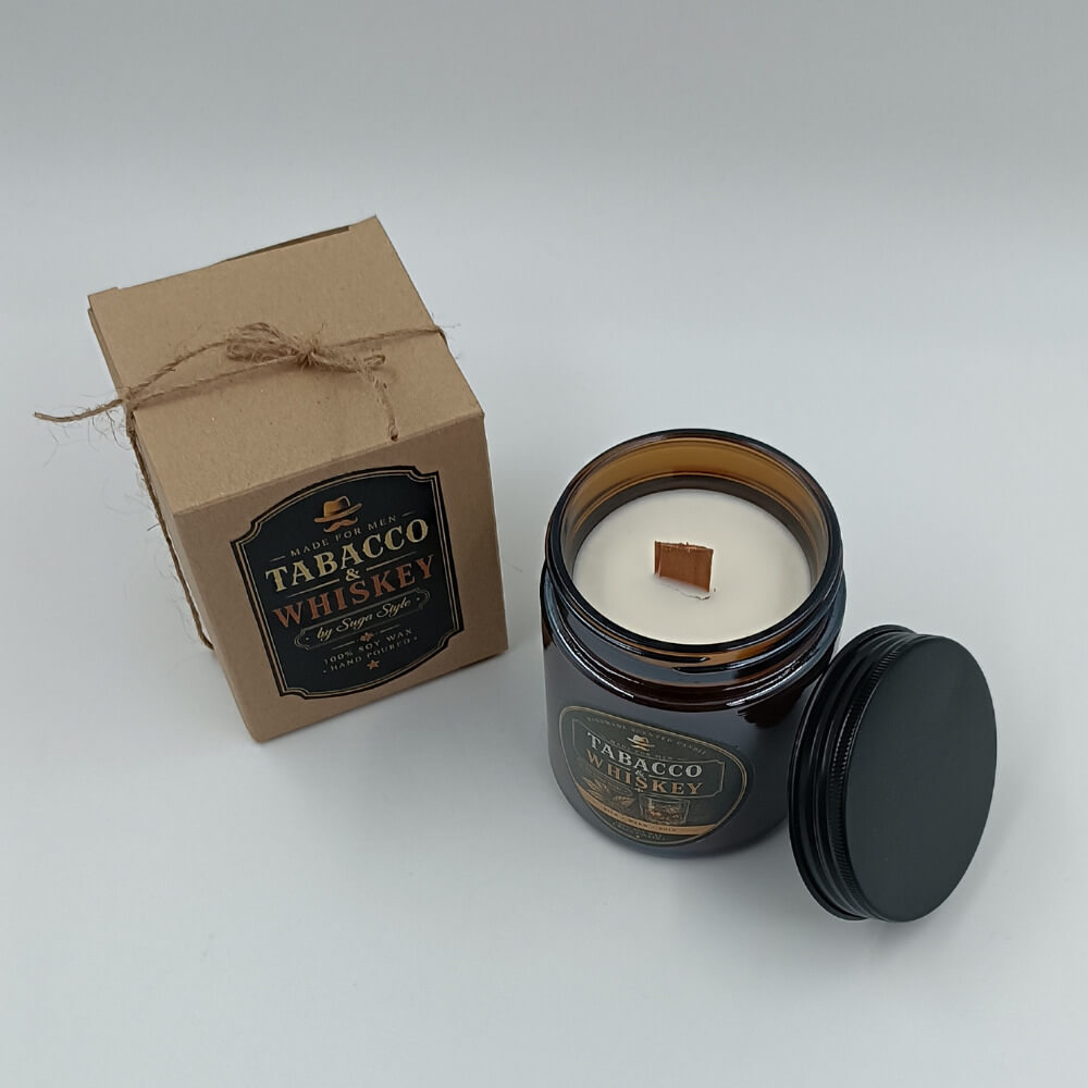 Αρωματικό κερί Tobacco & Whiskey Suga Style με συσκευασία δώρου