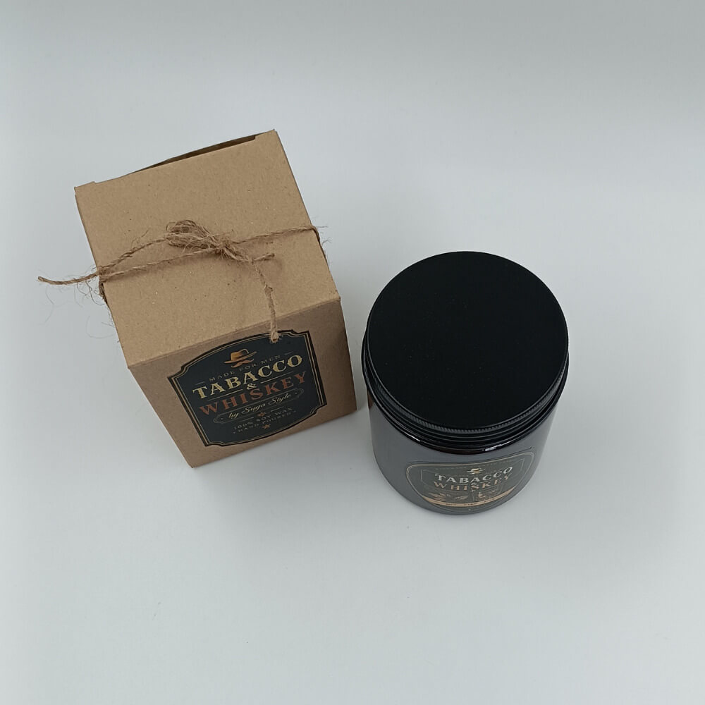 Αρωματικό κερί Tobacco & Whiskey 100% Soy Wax με ξύλινο φυτίλι
