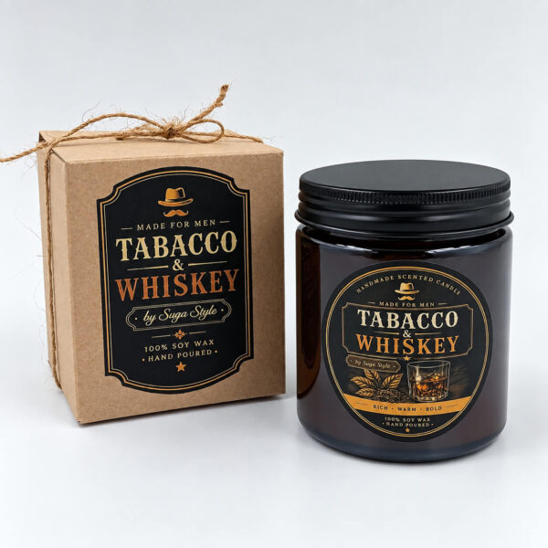 Ανδρικό αρωματικό κερί Tabacco & Whiskey με premium συσκευασία