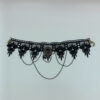 Gothic choker κολιέ με μαύρη δαντέλα και αλυσίδες