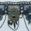 Gothic choker κολιέ με μαύρη δαντέλα και αλυσίδες