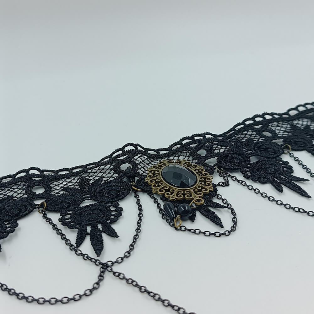 Choker κολιέ δαντέλα για Halloween και gothic εμφανίσεις