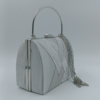 Elegant ασημί clutch τσάντα με αλυσίδα και χερούλι – Suga Style