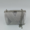 Γυναικείο βραδινό clutch τσαντάκι ασημί με αλυσίδα – Suga Style