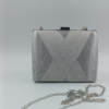 Γυναικείο βραδινό clutch τσαντάκι ασημί με αλυσίδα – Suga Style