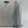 Γυναικείο βραδινό clutch τσαντάκι ασημί με αλυσίδα – Suga Style
