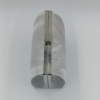 Ασημί clutch τσαντάκι χειρός με μεταλλικό χερούλι για βραδινές εμφανίσεις
