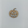 Halloween ξύλινο στοιχείο κολοκύθα με τρομακτικό πρόσωπο