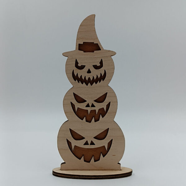 Ξύλινο Halloween διακοσμητικό με κολοκύθες Suga Style