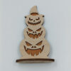 Halloween ξύλινο διακοσμητικό με τρεις spooky κολοκύθες