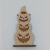 Halloween ξύλινο διακοσμητικό με τρεις spooky κολοκύθες