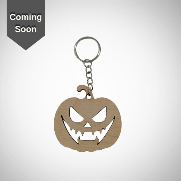 ξύλινο Halloween μπρελόκ κολοκύθα