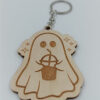 Spooky cute ξύλινο μπρελόκ φάντασμα για κλειδιά