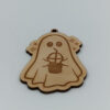Ξύλινο διακοσμητικό φαντασματάκι για Halloween gift tags και κατασκευές