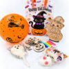 Πορτοκαλί μπαλόνι Halloween με μαύρη γάτα και θεματικά σχέδια