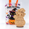 Ξύλινη φιγούρα γάτας Halloween με καπέλο μάγισσας για ζωγραφική