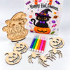 Παιδικό Halloween σετ δημιουργικής απασχόλησης με ξύλινες κολοκύθες και μαρκαδόρους