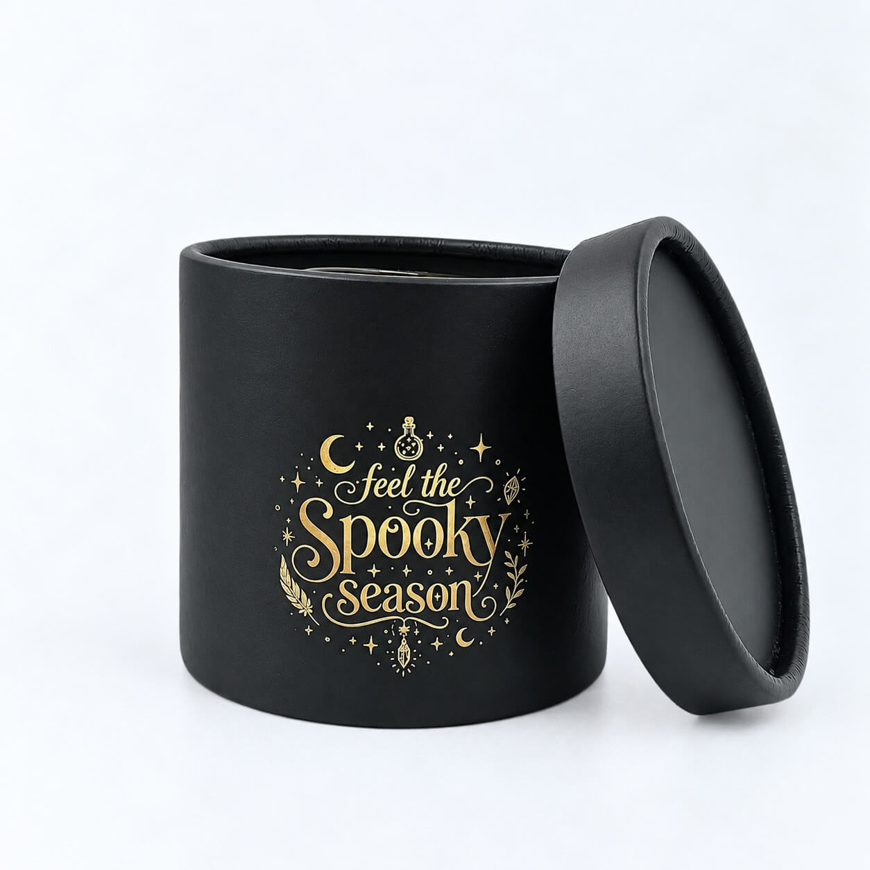 κερί κολοκύθα Halloween σε μαύρη και χρυσή συσκευασία